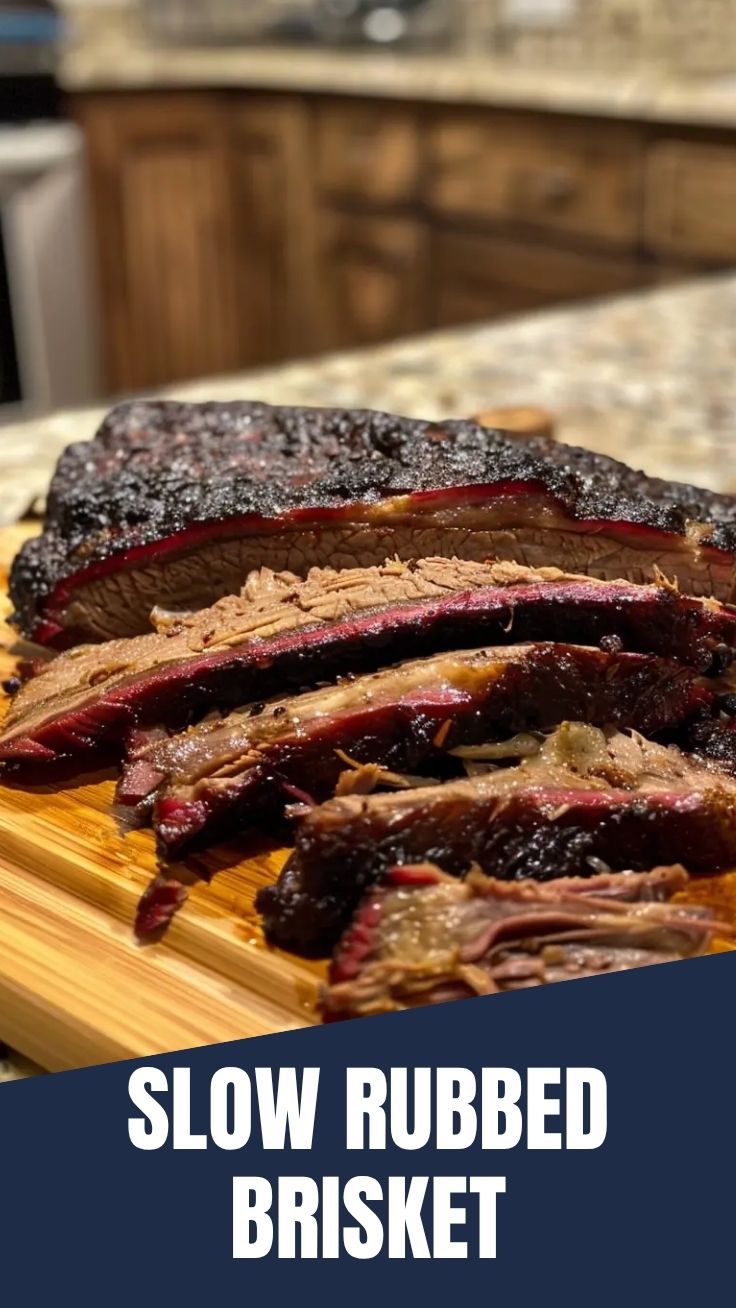 Perfectly smoked Texas style BBQ brisket with a dark bark