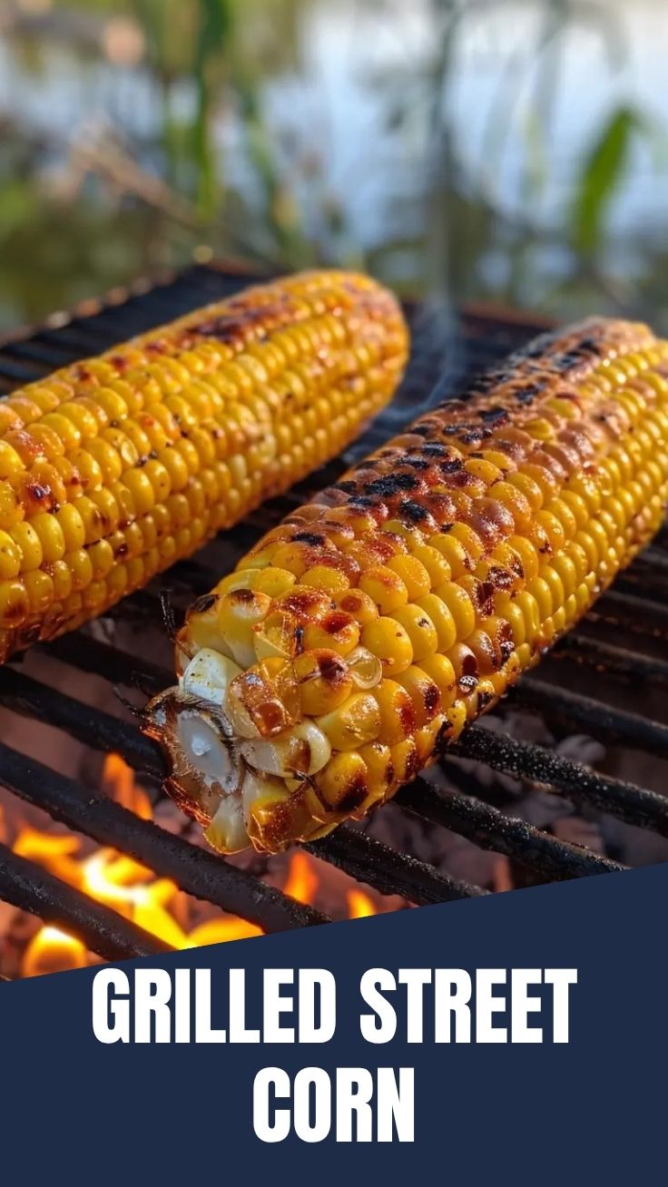Close-up of grilled corn on the cob (Elote) with cheese and sauce