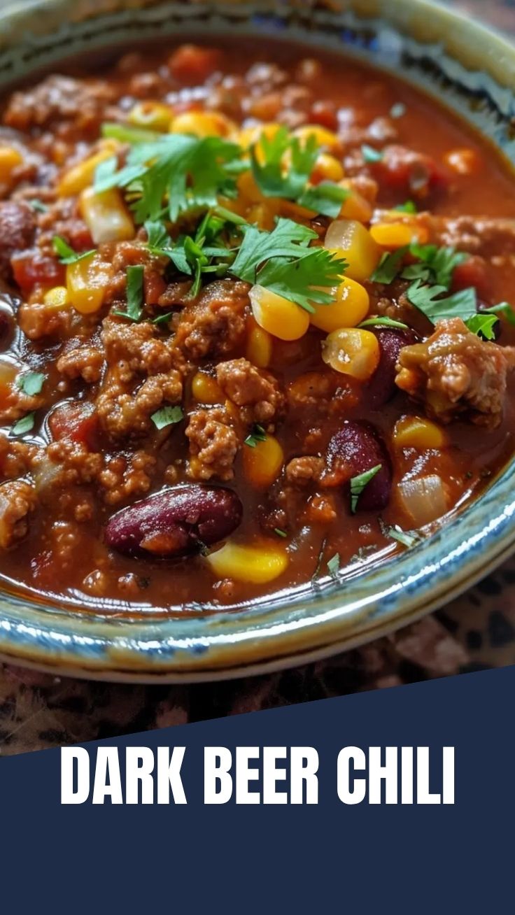 A hot bowl of hearty chili con carne garnished with fresh cilantro