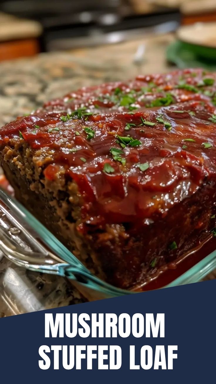 A well-browned and savory meatloaf, perfectly sliced and ready to serve.
