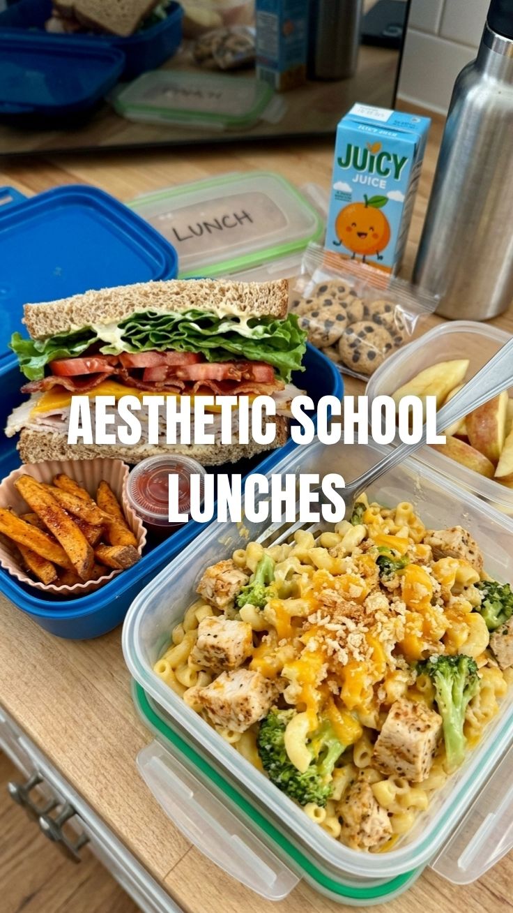 A colorful assortment of healthy back-to-school lunches ready for kids.