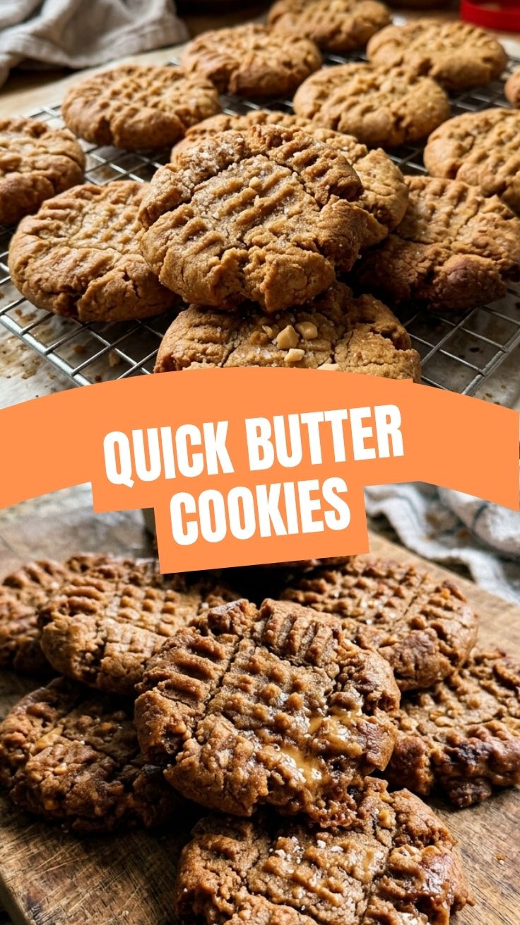 Close-up of freshly baked peanut butter cookies with crisscross marks