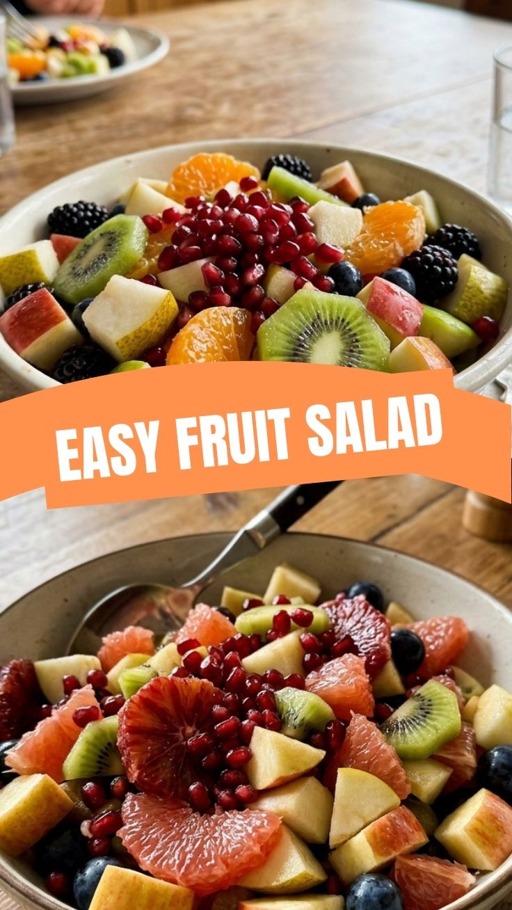 A colorful and refreshing winter fruit salad.