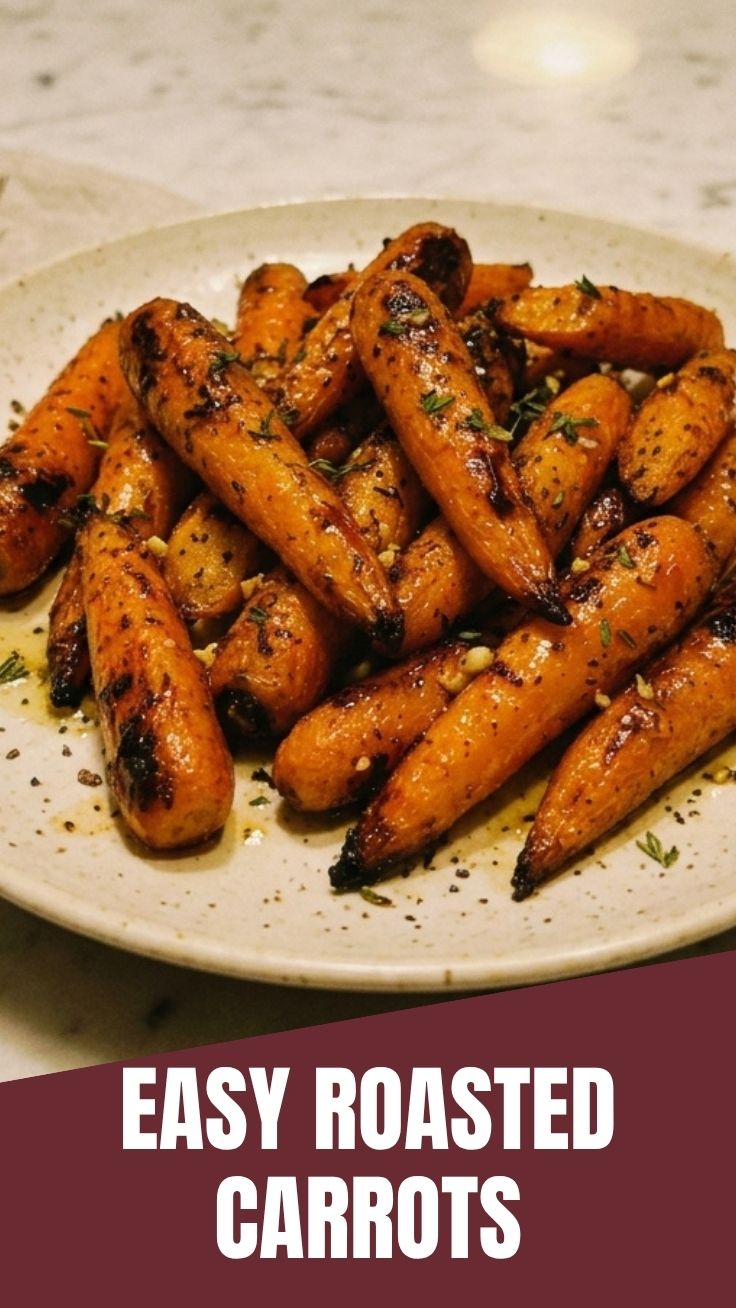 Close-up of perfectly roasted carrots, slightly caramelized